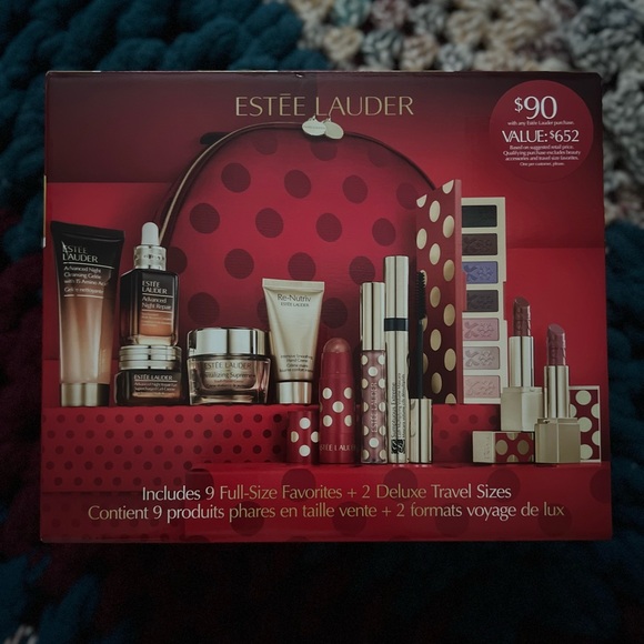 Estee Lauder Red Polka Dot Satin Tote NIB makeup not included - Picture 4 of 7